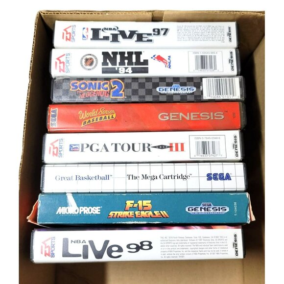 Sega Genesis 8 Games Lot Sports Sonic Strike Eagle GA126 - Picture 2 of 5